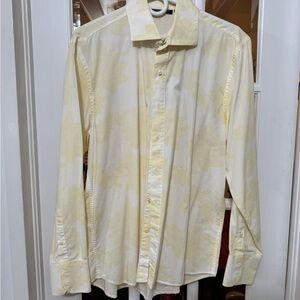 Kenneth Cole Light Yellow Floral Button Down Shirt